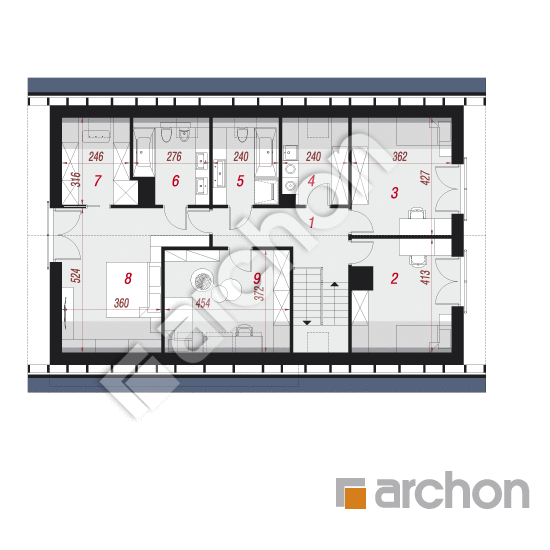 Проект дома ARCHON+ Дом в малиновках 7 (Г) План мансандри