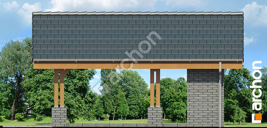 Боковой фасад Гаражный навес Н2