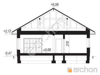 Проєкт будинку ARCHON+ Будинок в імбирі вер.2 Розріз будинку