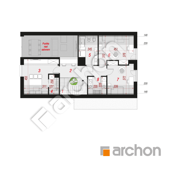 Проект будинку ARCHON+ Будинок в келлерісах План мансандри