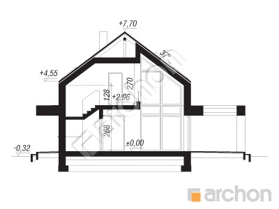 Проєкт будинку ARCHON+ Будинок в келлерісах Розріз будинку