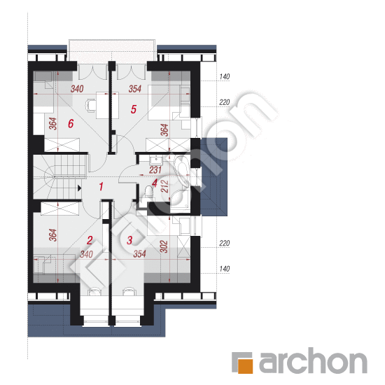 Проект будинку ARCHON+ Будинок в клематисах 9 (БТ) вер.2 План мансандри