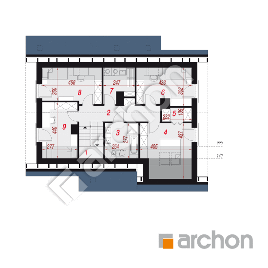 Проект дома ARCHON+ Дом в журавках 5 План мансандри