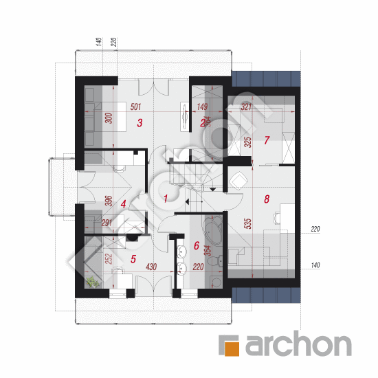Проект будинку ARCHON+ Будинок в буддлеях (Б) вер.3 План мансандри