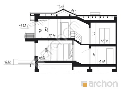 Проєкт будинку ARCHON+ Будинок в буддлеях (Б) вер.3 Розріз будинку