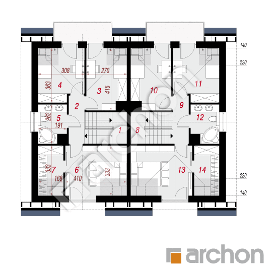 Проект дома ARCHON+ Дом в клематисах 2 (Р2) План мансандри