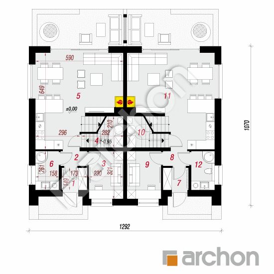 Проект будинку ARCHON+ Будинок в клематисах 2 (Р2) План першого поверху