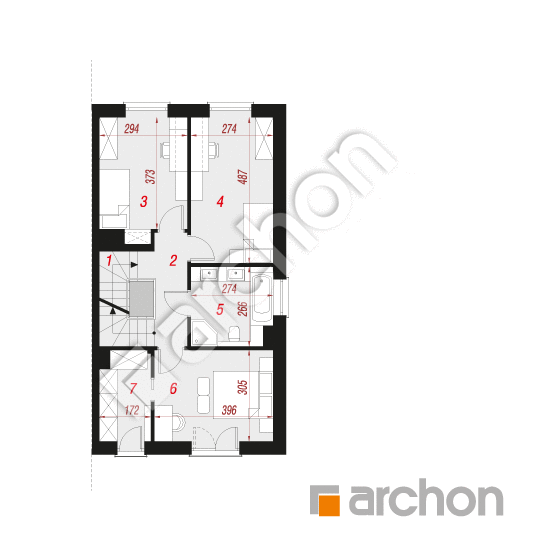 Проект дома ARCHON+ Дом под гинко 27 (Б) План першого поверху