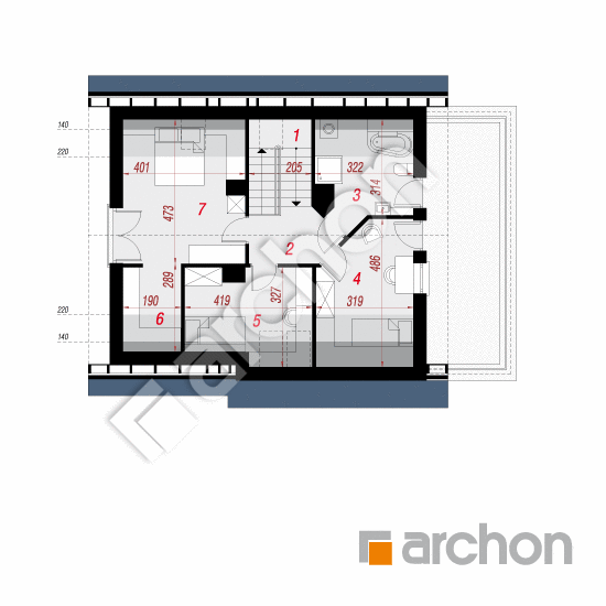 Проект дома ARCHON+ Дом в люцерне 4 (Г2) План мансандри