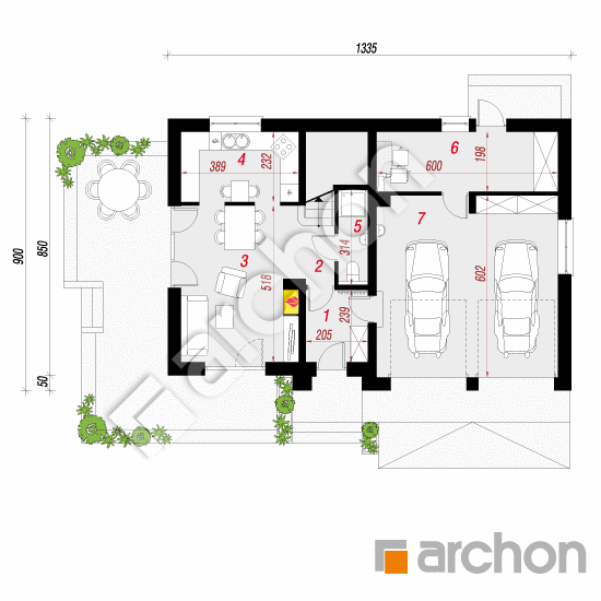 Проект дома ARCHON+ Дом в люцерне 4 (Г2) План першого поверху