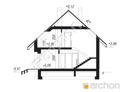 Проект дома ARCHON+ Дом в люцерне 4 (Г2) Розріз будинку
