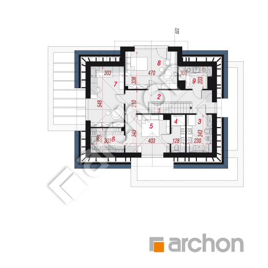 Проект дома ARCHON+ Вилла Миранда 21 (Г2Е) План мансандри