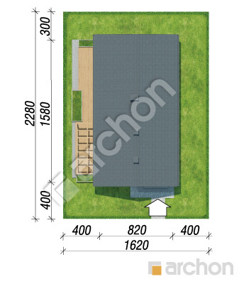 Проект дома ARCHON+ Дом в оливниках ВИЭ Ситуація