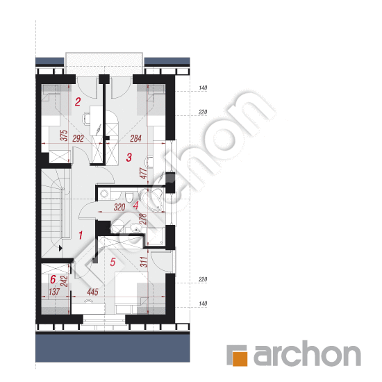 Проект будинку ARCHON+ Будинок під гінко 6 (ГБ) План мансандри