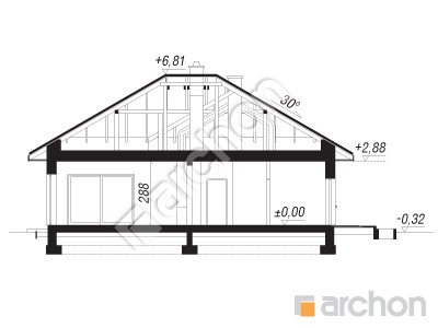 Проєкт будинку ARCHON+ Будинок в ренклодах 6 (Г2) Розріз будинку
