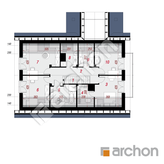 Проект будинку ARCHON+ Будинок в аурорах 7 (Г2) План мансандри
