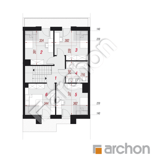 Проект будинку ARCHON+ Будинок в клематисах 27 (С) План мансандри