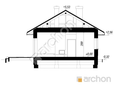 Проект дома ARCHON+ Дом в гравілатах вер. 2 Розріз будинку