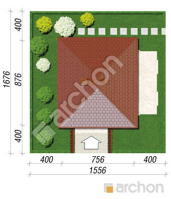 Проєкт будинку ARCHON+ Будинок в гравилатах вер. 2 Ситуація