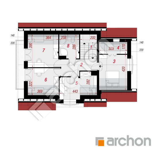 Проект будинку ARCHON+ Будинок в лантані вер.2 План мансандри