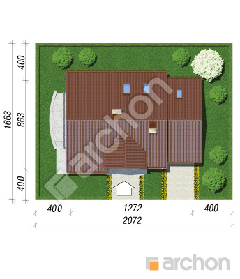 Проєкт будинку ARCHON+ Будинок в лантані вер.2 Ситуація