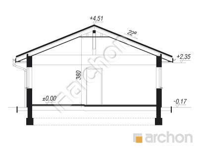 Проект дома ARCHON+ Г24 - Одноместный гараж Розріз будинку