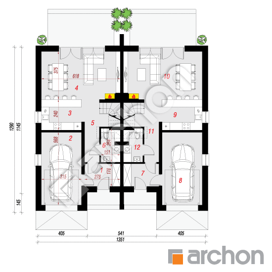 Проект дома ARCHON+ Вилла Амелия (Р2) вер.3 План першого поверху