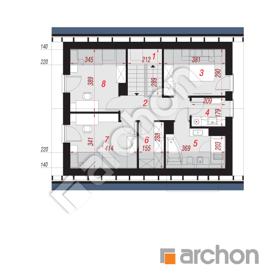 Проект будинку ARCHON+ Будинок в астранціях План мансандри