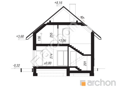 Проєкт будинку ARCHON+ Будинок в астранціях Розріз будинку