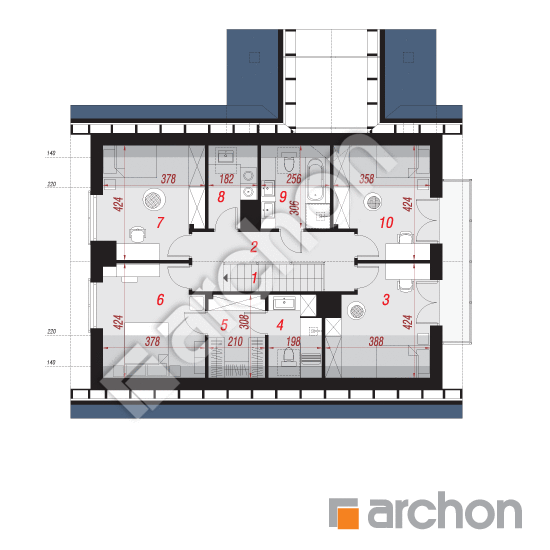 Проект будинку ARCHON+ Будинок в аурорах 15 (Г) План мансандри