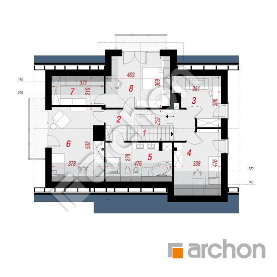 Проект будинку ARCHON+ Будинок під лічі 5 (П) План мансандри