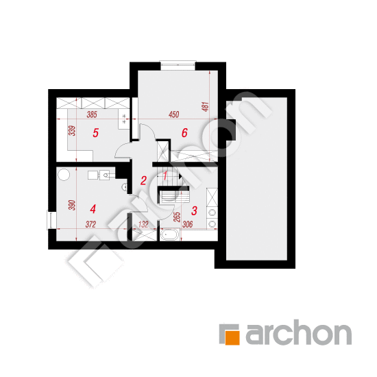Проект дома ARCHON+ Дом под личи 5 (П) План підвалу