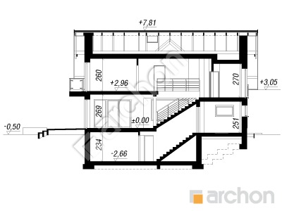 Проект дома ARCHON+ Дом под личи 5 (П) Розріз будинку