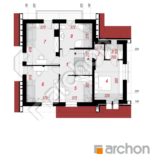 Проект будинку ARCHON+ Будинок в тамариску 3 вер.2 План мансандри