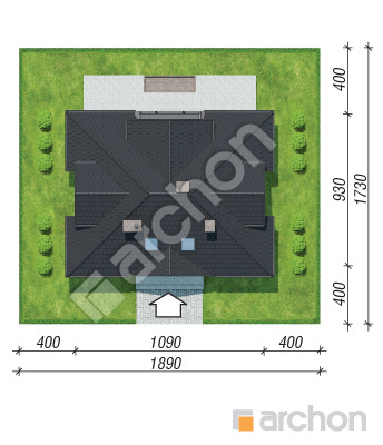 Проєкт будинку ARCHON+ Будинок в незабудках (Н) вер.2 Ситуація