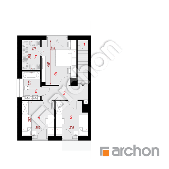 Проект будинку ARCHON+ Будинок в тунбергіях 2 (Б) План мансандри