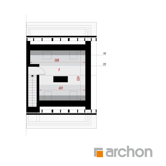 Проект будинку ARCHON+ Будинок в халезіях 14 (Р2Б) План мансандри