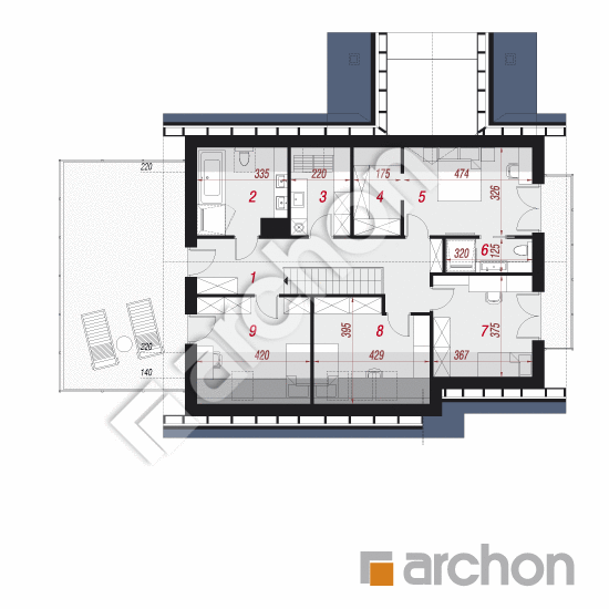 Проект будинку ARCHON+ Будинок в аурорах 9 (Г) План мансандри