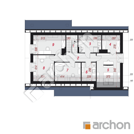 Проект будинку ARCHON+ Будинок у вістерії 6 План мансандри
