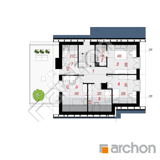 Проект будинку ARCHON+ Будинок в цитринках 2 План мансандри