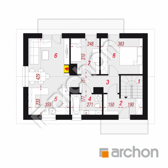 Проект дома ARCHON+ Дом в халезиях (Р2А) вер.2 План мансандри