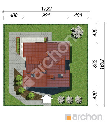 Проєкт будинку ARCHON+ Будинок в рододендронах вер.2 Ситуація