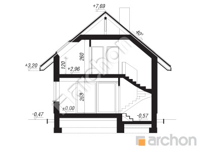 Проект дома ARCHON+ Дом в сон-траве 4 Розріз будинку
