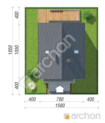 Проєкт будинку ARCHON+ Будинок в сон-траві 4 Ситуація