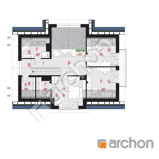 Проект будинку ARCHON+ Будинок під софорою (П) План мансандри