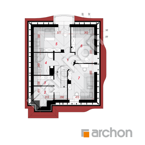 Проект будинку ARCHON+ Будинок в зефірантесі вер.2 План мансандри