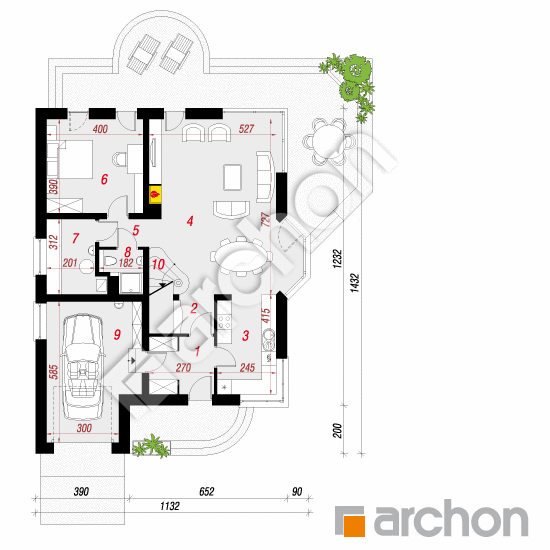 Проект будинку ARCHON+ Будинок в зефірантесі вер.2 План першого поверху