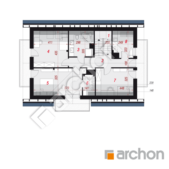 Проект будинку ARCHON+ Будинок в авокадо 2 (Н) План мансандри