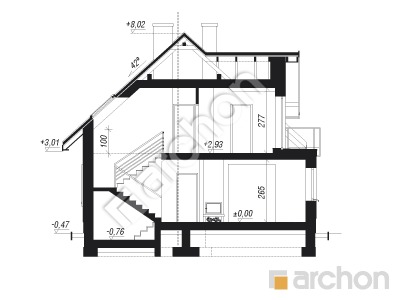 Проєкт будинку ARCHON+ Будинок в авокадо 2 (Н) Розріз будинку
