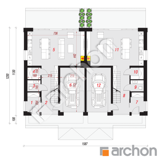 Проект будинку ARCHON+ Будинок в горіхах (Р2) План першого поверху